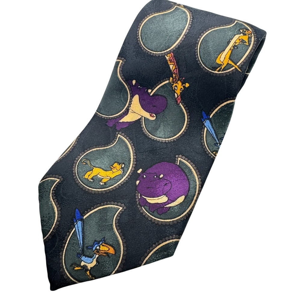 Vintage 90s Disney's The Lion King Tie Necktie Novelty Ties Animals Africa